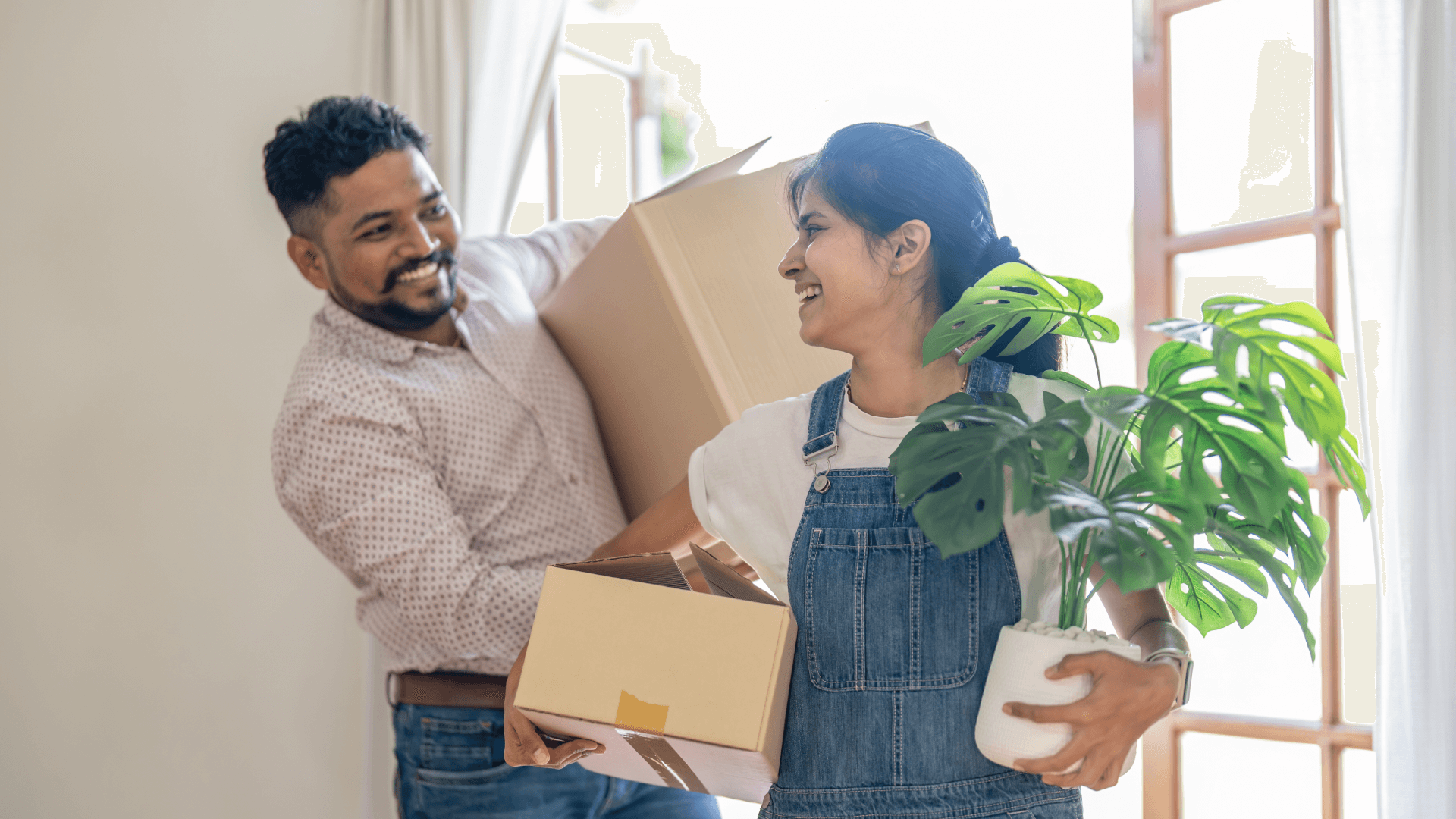 Decluttering and home organisation couple moving house